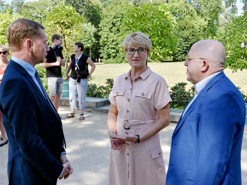 Marszałek Elżbieta Anna Polak z premierem Saksonii Michael Kretschmerem