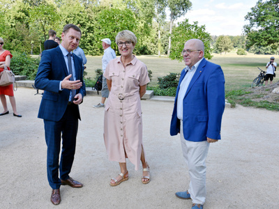 Marszałek Elżbieta Anna Polak z premierem Saksonii Michael Kretschmerem