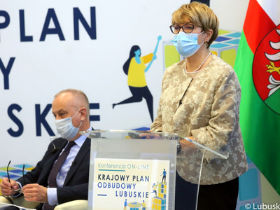 W konferencji udział wzięli m.in. Marszałek Województwa Lubuskiego Elżbieta Anna Polak oraz Członek Zarządu Województwa Lubuskiego Marcin Jabłoński.
