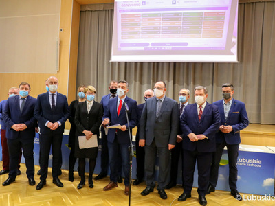 Konferencja prasowa w sprawie odrzucenia poprawek do budżetu województwa lubuskiego