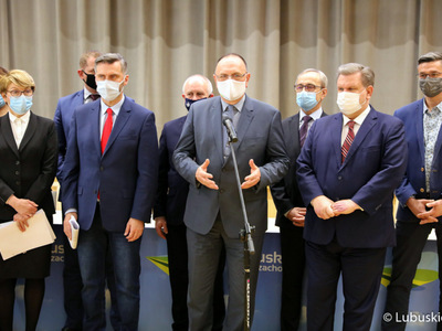 Konferencja prasowa w sprawie odrzucenia poprawek do budżetu województwa lubuskiego