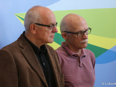 Konferencja prasowa "Festiwale filmowe i muzyczne lubuską marką", podczas której podpisano umowy na dofinansowanie festiwali: Muzyka w Raju oraz Lubuskie Lato Filmowe. 