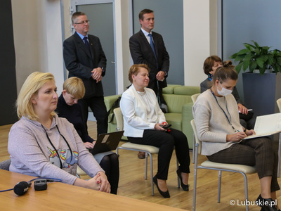 Wizyta delegacji francuskiej w regionie lubuskim - konferencja prasowa. 