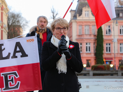 Marsz z okazji Narodowego Święta Niepodległości w Zielonej Górze pod hasłem "Niepodległa w Europie"