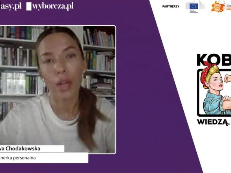 Ewa Chodakowska podczas debaty na temat przemocy wobec kobiet