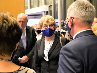 Marszałek Województwa Lubuskiego Elżbieta Anna Polak, Przewodniczący Sejmiku Województwa Lubuskiego Wacław Maciuszonek i Rektor Uniwersytetu Zielonogórskiego prof. Wojciech Strzyżewski 