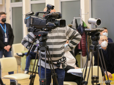 Uczestnicy konferencji prasowej dot. stanowiska w sprawie zielonogórskiego "Medyka", 