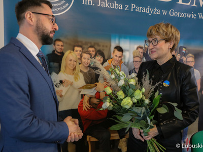 Konferencja prasowa dot. wsparcia dla pielęgniarstwa na Akademii im. Jakuba z Paradyża w Gorzowie. 