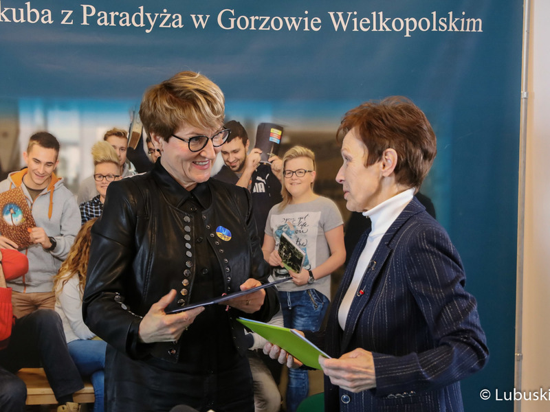 Marszałek Województwa Lubuskiego Elżbieta Anna Polak oraz rektor AJP w Gorzowie Elżbieta Skorupska-Raczyńska