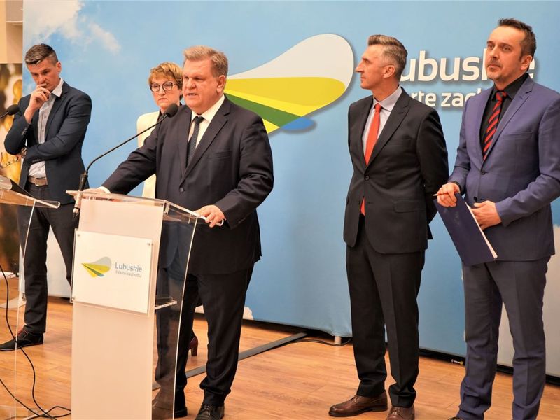 Uczestnicy I części konferencji prasowej