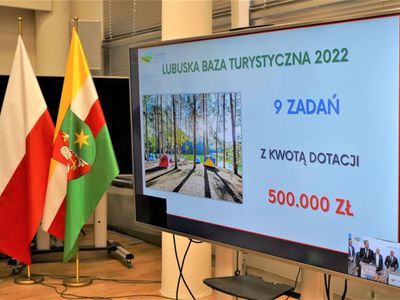 8 kwietnia 2022 r. - konferencja prasowa w Urzędzie Marszałkowskim Województwa Lubuskiego w Zielonej Górze, poświęcona Programom Inwestycyjnym „Lubuska Baza Turystyczna” i „Lubuska Baza Sportowa”