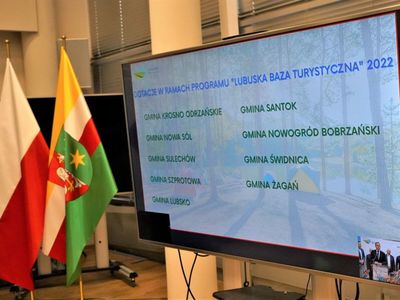 8 kwietnia 2022 r. - konferencja prasowa w Urzędzie Marszałkowskim Województwa Lubuskiego w Zielonej Górze, poświęcona Programom Inwestycyjnym „Lubuska Baza Turystyczna” i „Lubuska Baza Sportowa”