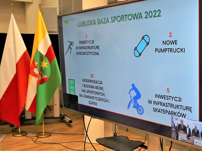 8 kwietnia 2022 r. - konferencja prasowa w Urzędzie Marszałkowskim Województwa Lubuskiego w Zielonej Górze, poświęcona Programom Inwestycyjnym „Lubuska Baza Turystyczna” i „Lubuska Baza Sportowa”
