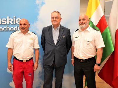 Konferencja prasowa dot. przekazania przez Samorząd Województwa Lubuskiego dotacji w wysokości 200 tysięcy złotych dla lubuskiego WOPR