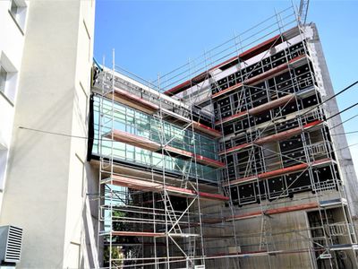 Czerwiec 2022 r. Budowa Sceny Lalkowej Lubuskiego Teatru na pl. Teatralnym w Zielonej Górze