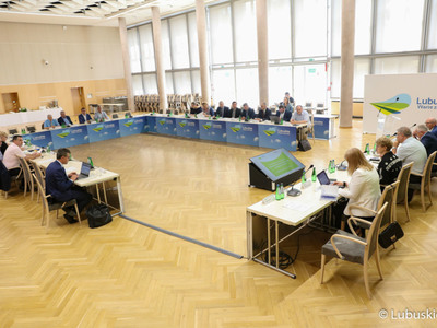 Posiedzenie Wojewódzkiej Rady Dialogu Społecznego w Sali Kolumnowej Urzędu Marszałkowskiego w Zielonej Górze