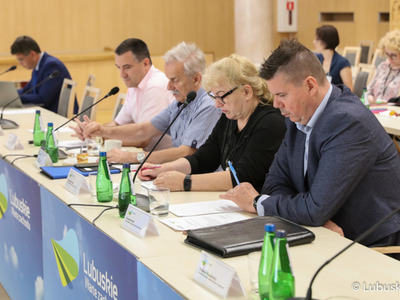 Posiedzenie Wojewódzkiej Rady Dialogu Społecznego w Sali Kolumnowej Urzędu Marszałkowskiego w Zielonej Górze