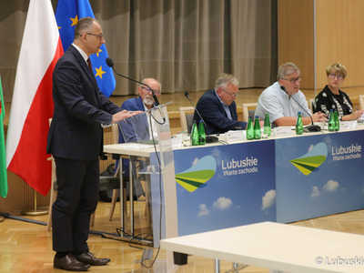 Posiedzenie Wojewódzkiej Rady Dialogu Społecznego w Sali Kolumnowej Urzędu Marszałkowskiego w Zielonej Górze