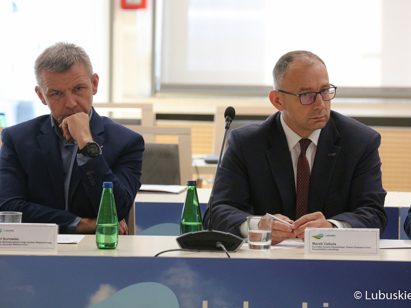 Posiedzenie Wojewódzkiej Rady Dialogu Społecznego w Sali Kolumnowej Urzędu Marszałkowskiego w Zielonej Górze