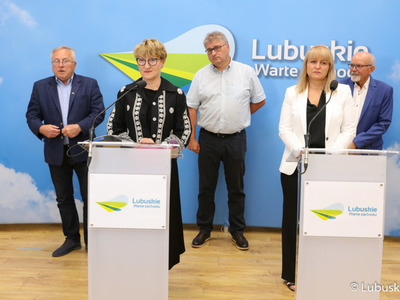 Konferencja prasowa w przerwie posiedzenia Wojewódzkiej Rady Dialogu Społecznego woj. lubuskiego