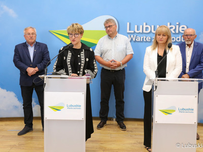 Konferencja prasowa w przerwie posiedzenia Wojewódzkiej Rady Dialogu Społecznego woj. lubuskiego