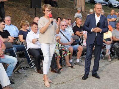 19 sierpnia 2022 r. Spotkanie z Donaldem Tuskiem w Krośnie Odrzańskim na temat katastrofy ekologicznej w Odrze