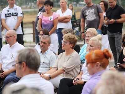 19 sierpnia 2022 r. Spotkanie z Donaldem Tuskiem w Krośnie Odrzańskim na temat katastrofy ekologicznej w Odrze