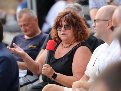 19 sierpnia 2022 r. Spotkanie z Donaldem Tuskiem w Krośnie Odrzańskim na temat katastrofy ekologicznej w Odrze