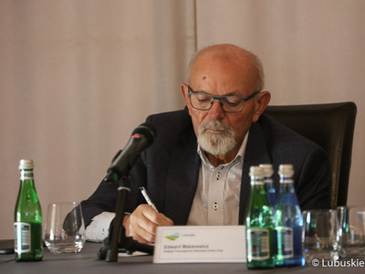 Posiedzenie Wojewódzkiej Rady Dialogu Społecznego w Górzykowie.Na zdjęciu Edward Makarewicz.