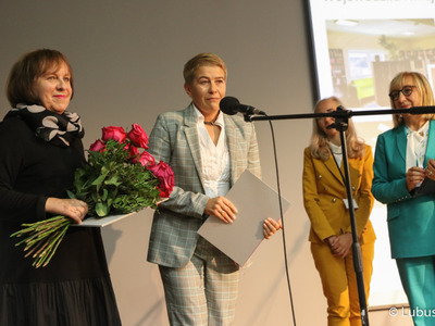 Uroczystość jubileuszu 75-lecia istnienia Wojewódzkiej i Miejskiej Biblioteki Publicznej im. Cypriana Norwida w Zielonej Górze. 
