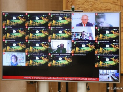XVII posiedzenie Komitetu Monitorującego Regionalny Program Operacyjny - Lubuskie 2020 - monitor z uczestnikami online 