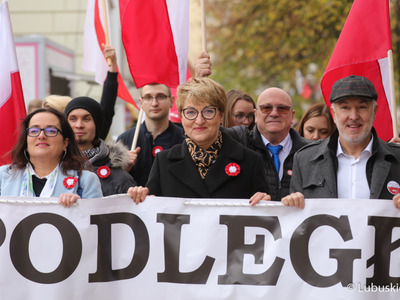 Uczestnicy Marszu Niepodległości w Zielonej Górze
