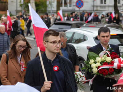 Uczestnicy Marszu Niepodległości w Zielonej Górze