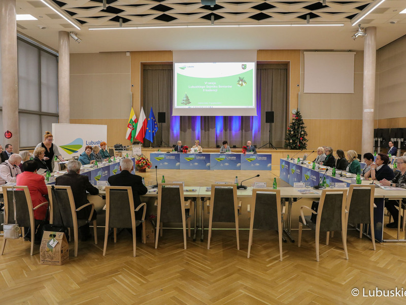 Uczestnicy obrad VI sesji Lubuskiego Sejmiku Seniorów