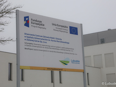 Centrum Zdrowia Matki i Dziecka w Zielonej Górze. Inwestycja była możliwa dzięki funduszom Unii Europejskiej.