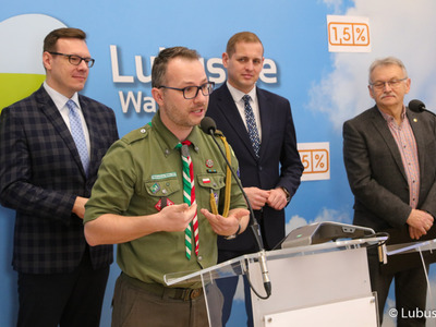 Komendant Chorągwi Ziemi Lubuskiej ZHP  Bartłomiej Walkowski podczas konferencji prasowej wskazywał, że 1,5 proc., które można przekazać organizacjom pożytku publicznego jest drobnym wsparciem, a dla organizacji to niesamowita pomoc.