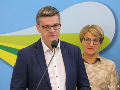 Sebastian Ciemnoczołowski, główny specjalista w Szpitalu Uniwersyteckim w Zielonej Górze podczas konferencji prasowej inaugurującej kampanię „Tak dla Lubuskiego Centrum Onkologii”