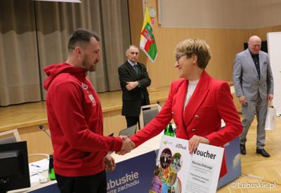 Marszałek Elżbieta Anna Polak i Marcin Oleksy