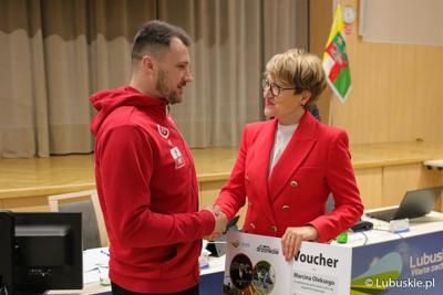 Marszałek Elżbieta Anna Polak i Marcin Oleksy