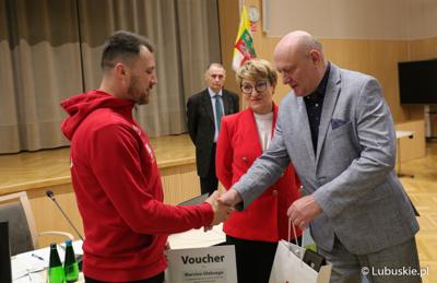 Przewodniczący Sejmiku Województwa Lubuskiego Wacław Maciuszonek i Marcin Oleksy