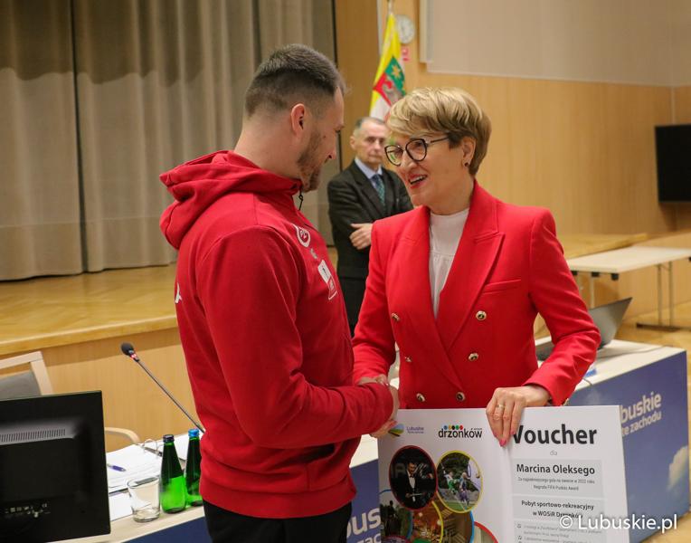 Marszałek Elżbieta Anna Polak i Marcin Oleksy