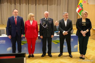 Odznaczeni "Odznakami Honorowymi za Zasługi dla Województwa Lubuskiego": Agnieszka Chyrc, Piotr Gawara, Andrzej Jasek, Anna Polus oraz Jarosław Wnorowski