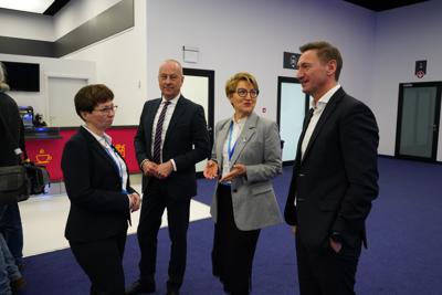 Konwent Marszałków Województw RP w Poznaniu. Na zdjęciu lubuska marszałek Elżbieta Anna Polak, członek zarządu województwa lubuskiego Marcin Jabłoński i marszałek województwa zachodniopomorskiego Olgierd Geblewicz.