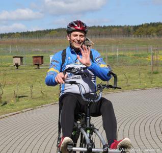 Uczestnik Lubuskiej Majówki Rowerowej w Zaborze