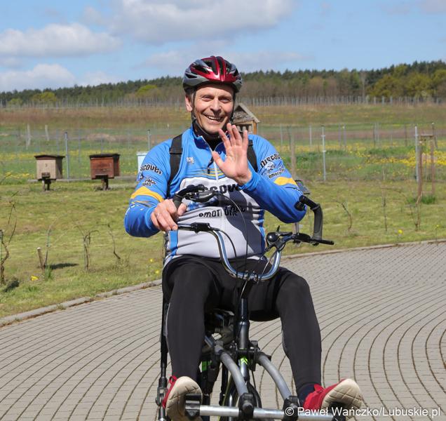 Uczestnik Lubuskiej Majówki Rowerowej w Zaborze
