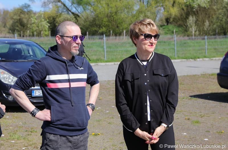 Marszałek Województwa Lubuskiego Elżbieta Anna Polak i dziennikarz Eurosportu Adam Probosz