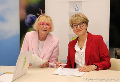 Uczestnicy konferencji prasowej dot. dofinansowania szczepień przeciwko grypie dla osób 65+ w woj. lubuskim
