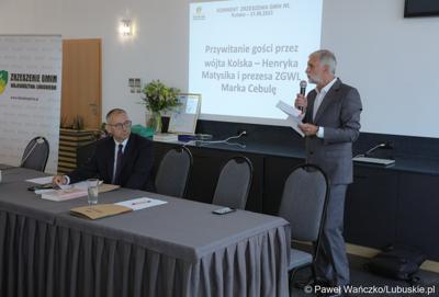 Uczestnicy Konwentu Zrzeszenia Gmin Województwa Lubuskiego w Jesionce (gmina Kolsko)