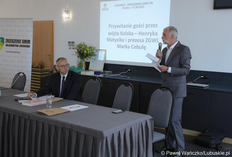Uczestnicy Konwentu Zrzeszenia Gmin Województwa Lubuskiego w Jesionce (gmina Kolsko)