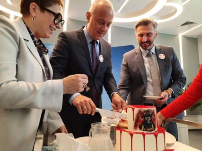 26 lipca 2023 r. Gminny Ośrodek Kultury w Kłodawie. Podpisanie umów z gminami na północy województwa na dofinansowanie na zadania własne z zakresu ochrony przeciwpożarowej. 